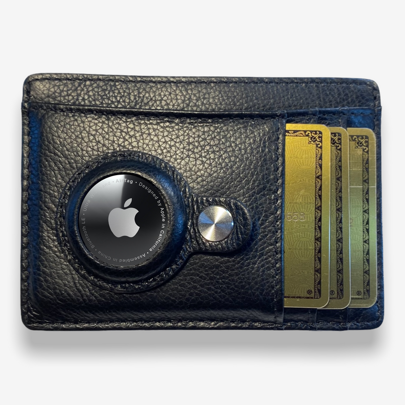 Carbon Flick™  Leather AirTag Wallet